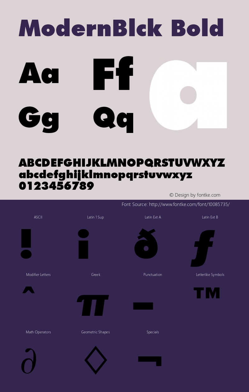 ModernBlck Bold Font Version 2.6; Converter Version 1.10图片样张