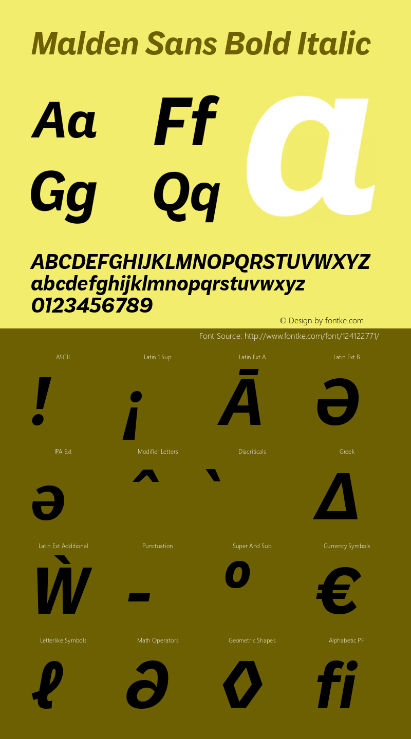 Malden Sans Bold Italic Version 1.00, build 13, s3图片样张