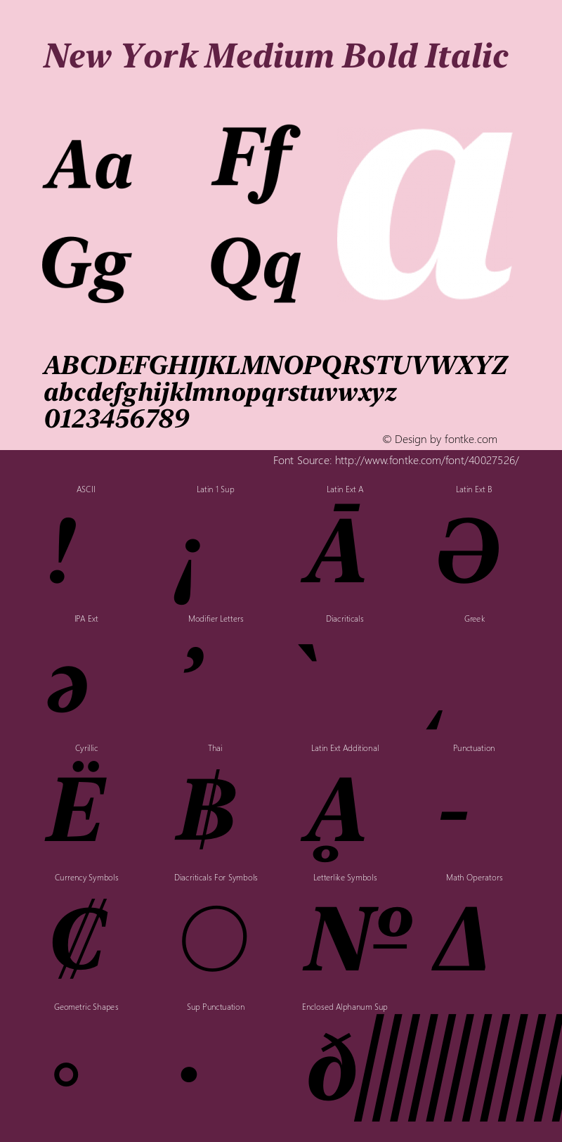 New York Medium Bold Italic Version 15.0d4e2图片样张