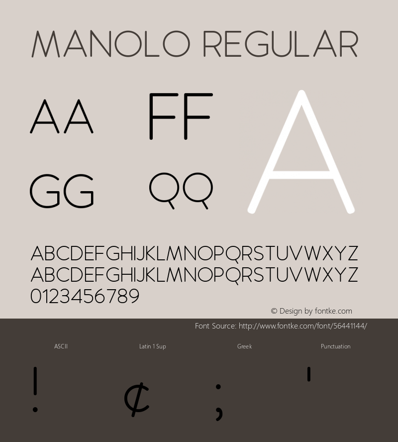 Manolo Version 1.00;February 23, 2020;FontCreator 11.5.0.2422 64-bit图片样张