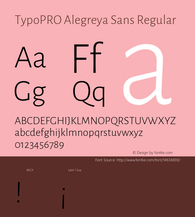 TypoPRO Alegreya Sans Regular Version 1.000;PS 001.000;hotconv 1.0.70;makeotf.lib2.5.58329 DEVELOPMENT图片样张