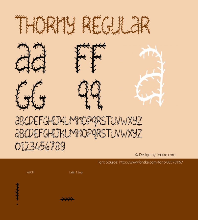 THORNY Version 1.00;August 28, 2020;FontCreator 11.5.0.2427 64-bit图片样张