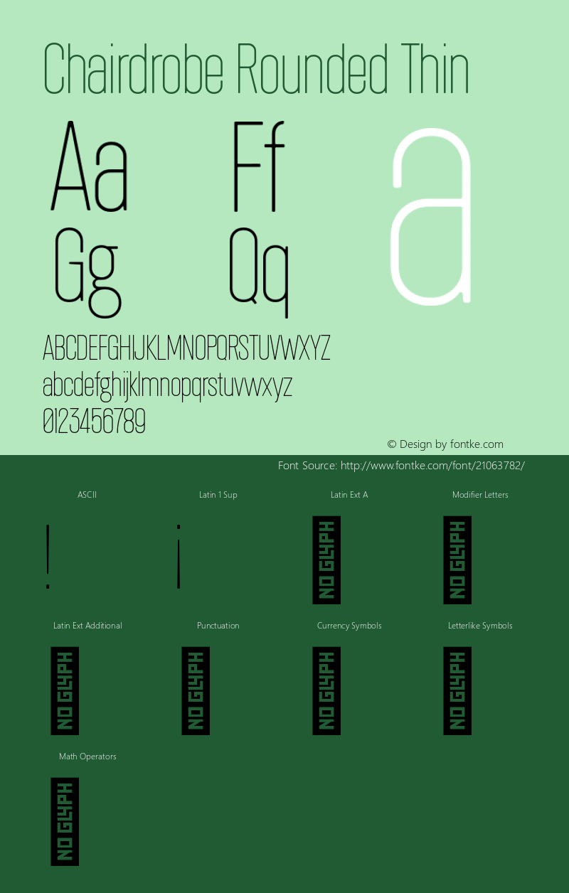 ChairdrobeRounded-Thin Version 1.001;PS 001.001;hotconv 1.0.88;makeotf.lib2.5.64775图片样张