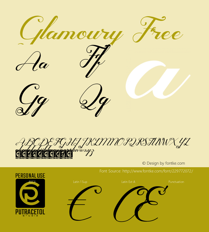 Glamoury Free Version 1.00;May 20, 2020;FontCreator 12.0.0.2525 32-bit图片样张