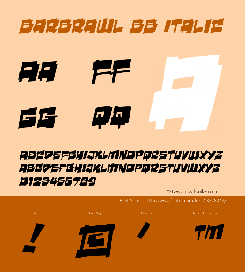 BarBrawl BB Italic Version 001.001图片样张