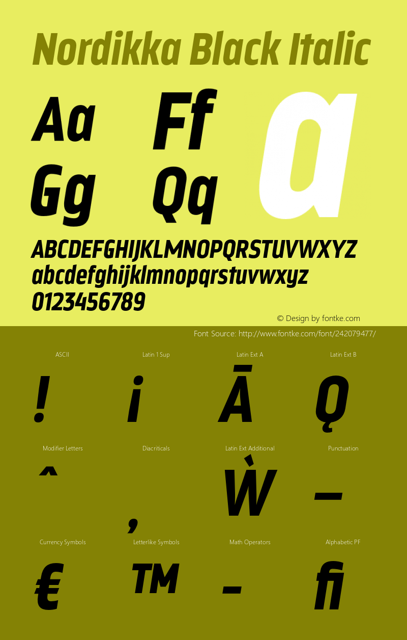 Nordikka-BlackItalic Version 1.000图片样张