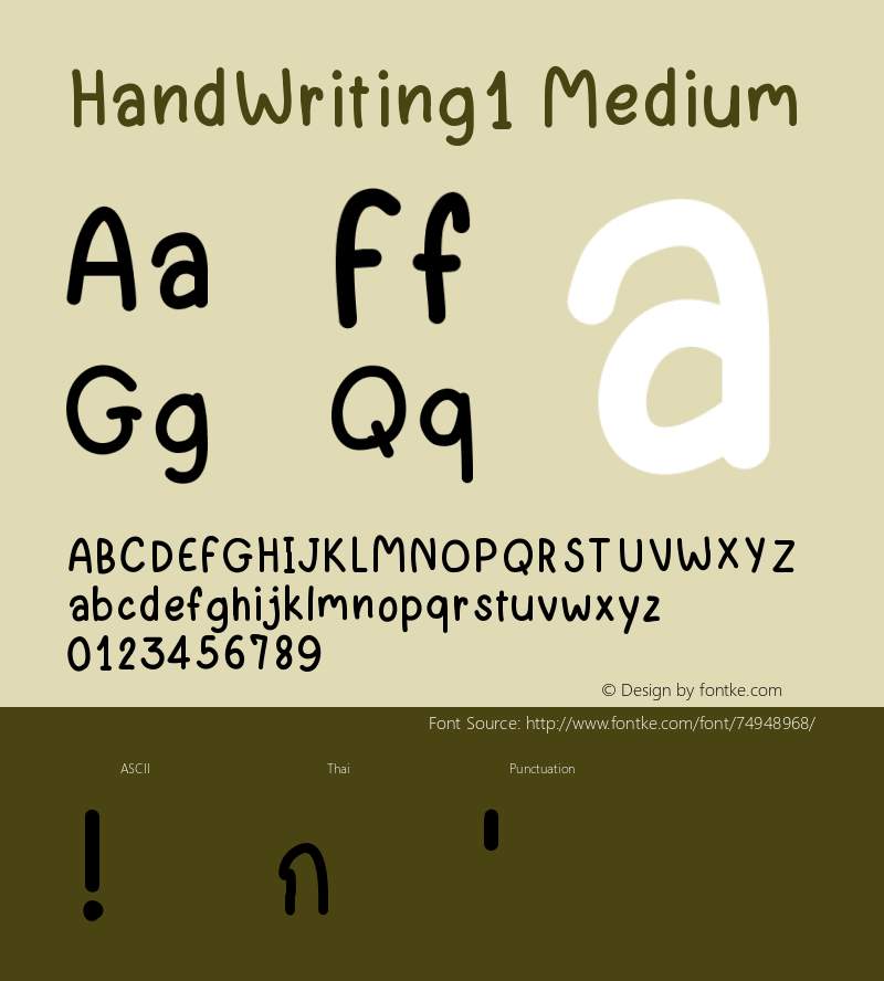 HandWriting1 Version 001.000图片样张