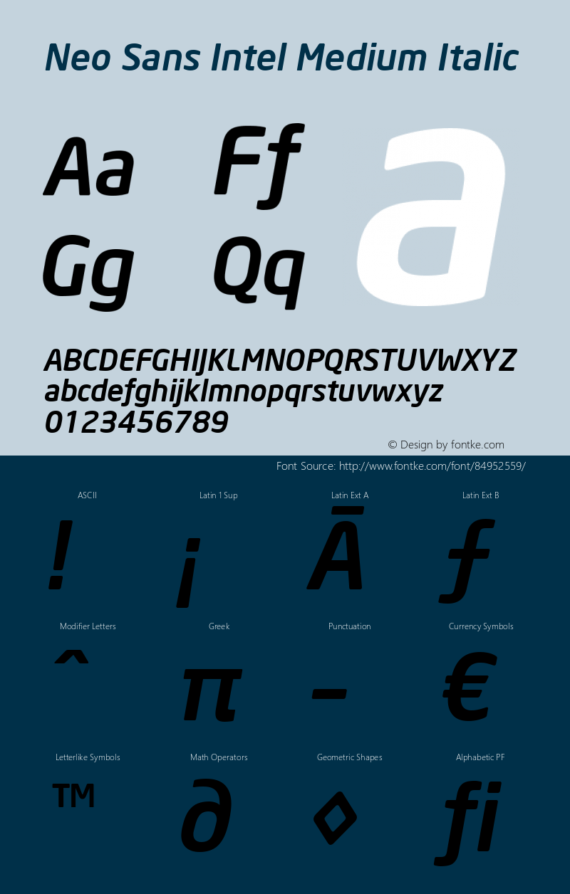 Neo Sans Intel Medium Italic Version 1.00图片样张