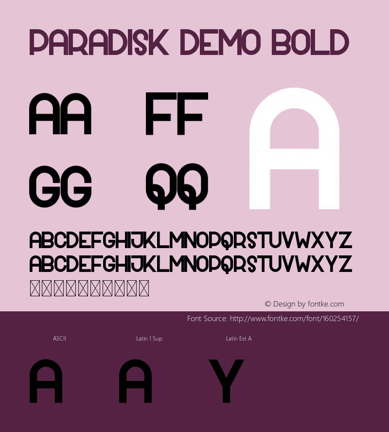 Paradisk Demo Bold Version 1.001;Fontself Maker 3.5.1图片样张