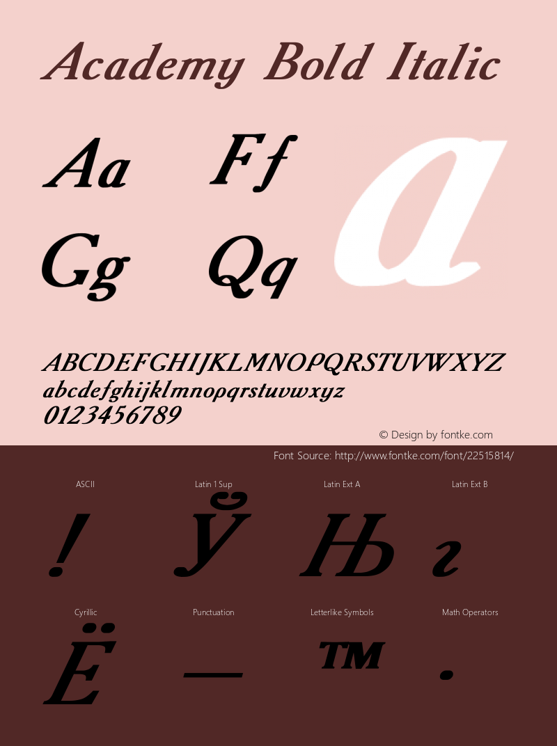 Academy Bold Italic Converted from t:\ACADEMY1.BF1 by ALLTYPE图片样张