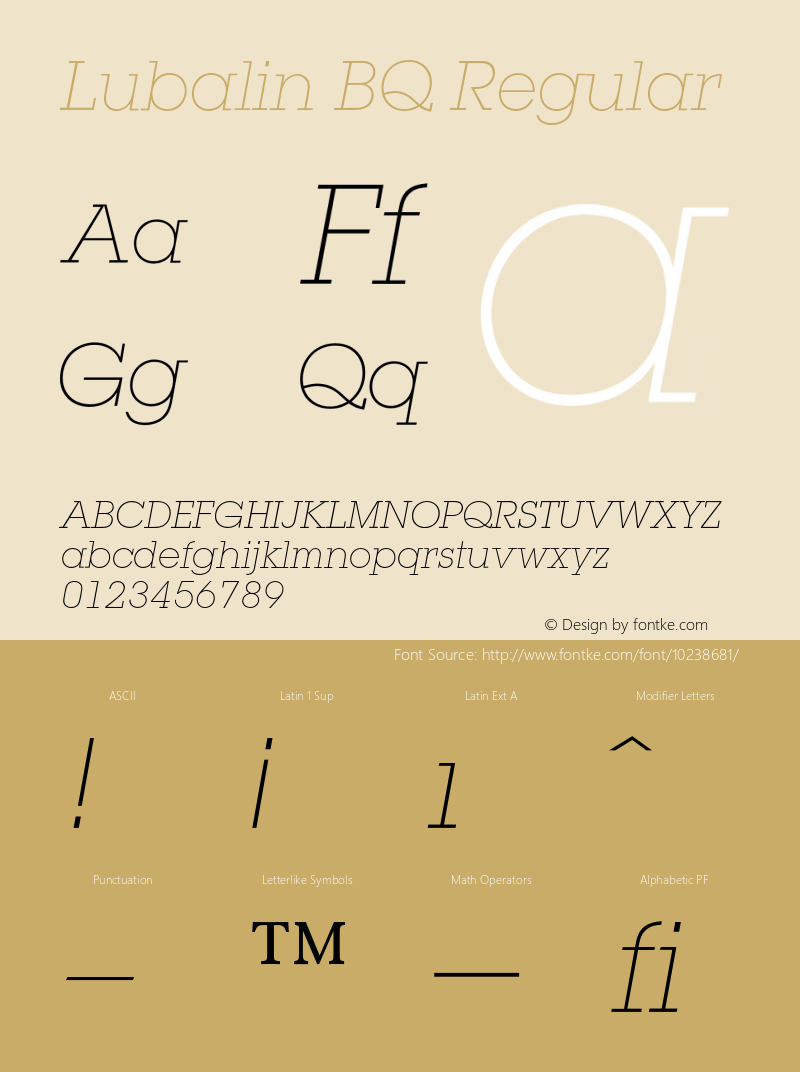 Lubalin BQ Regular 001.000图片样张