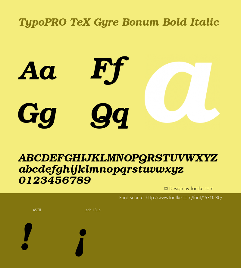 TypoPRO TeX Gyre Bonum Bold Italic Version 2.004;PS 2.004;hotconv 1.0.49;makeotf.lib2.0.14853图片样张