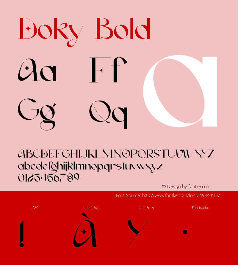 Doky Bold Version 1.005;Fontself Maker 3.5.4图片样张