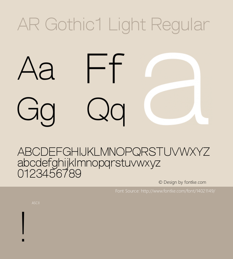 AR Gothic1 Light Regular Version 2.10图片样张