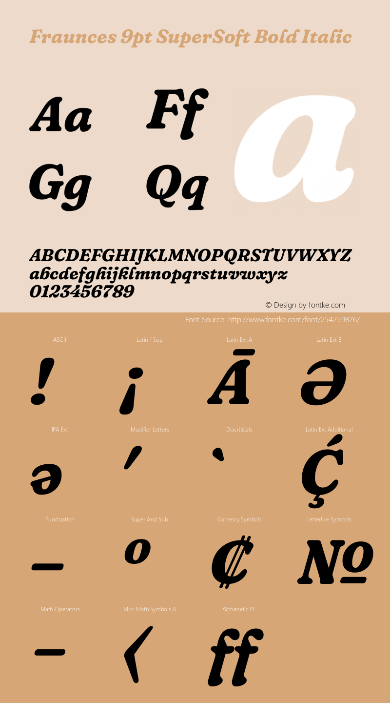 Fraunces 9pt SuperSoft Bold Italic Version 1.000;[b76b70a41]图片样张