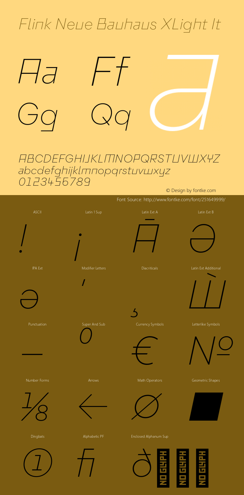 Flink Neue Bauhaus XLight It Version 2.100;Glyphs 3.1.2 (3150)图片样张