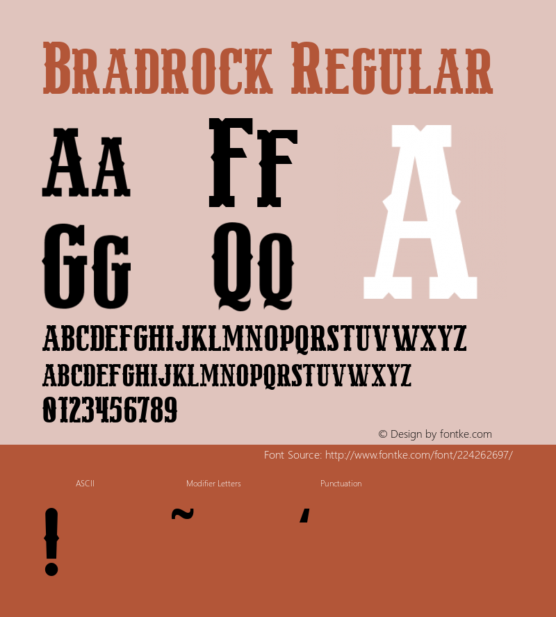 Bradrock Regular Version 1.000图片样张