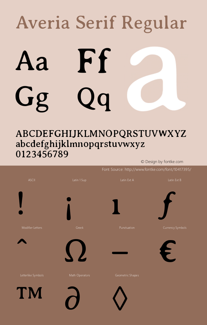 Averia Serif Regular Version 1.0图片样张