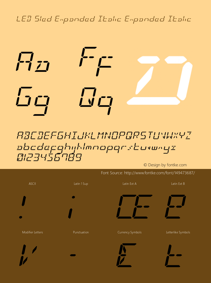 LED Sled Expanded Italic Version 1.0; 2016图片样张