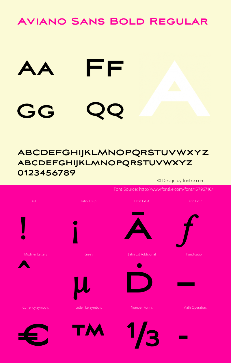 Aviano Sans Bold Regular Version 1.10图片样张