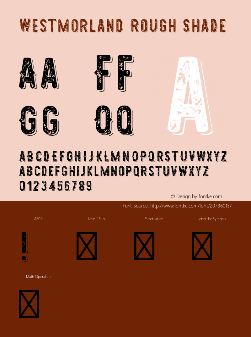 Westmorland Rough Shade Version 1.000;PS 001.000;hotconv 1.0.70;makeotf.lib2.5.58329 DEVELOPMENT图片样张