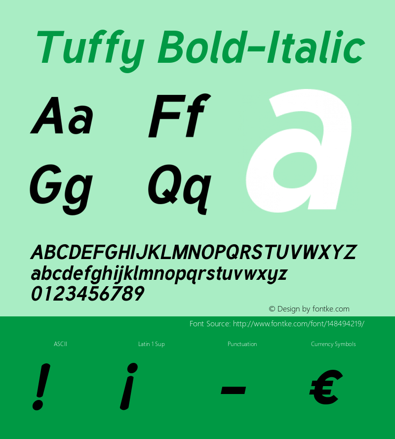 Tuffy Bold Italic Version 001.100图片样张