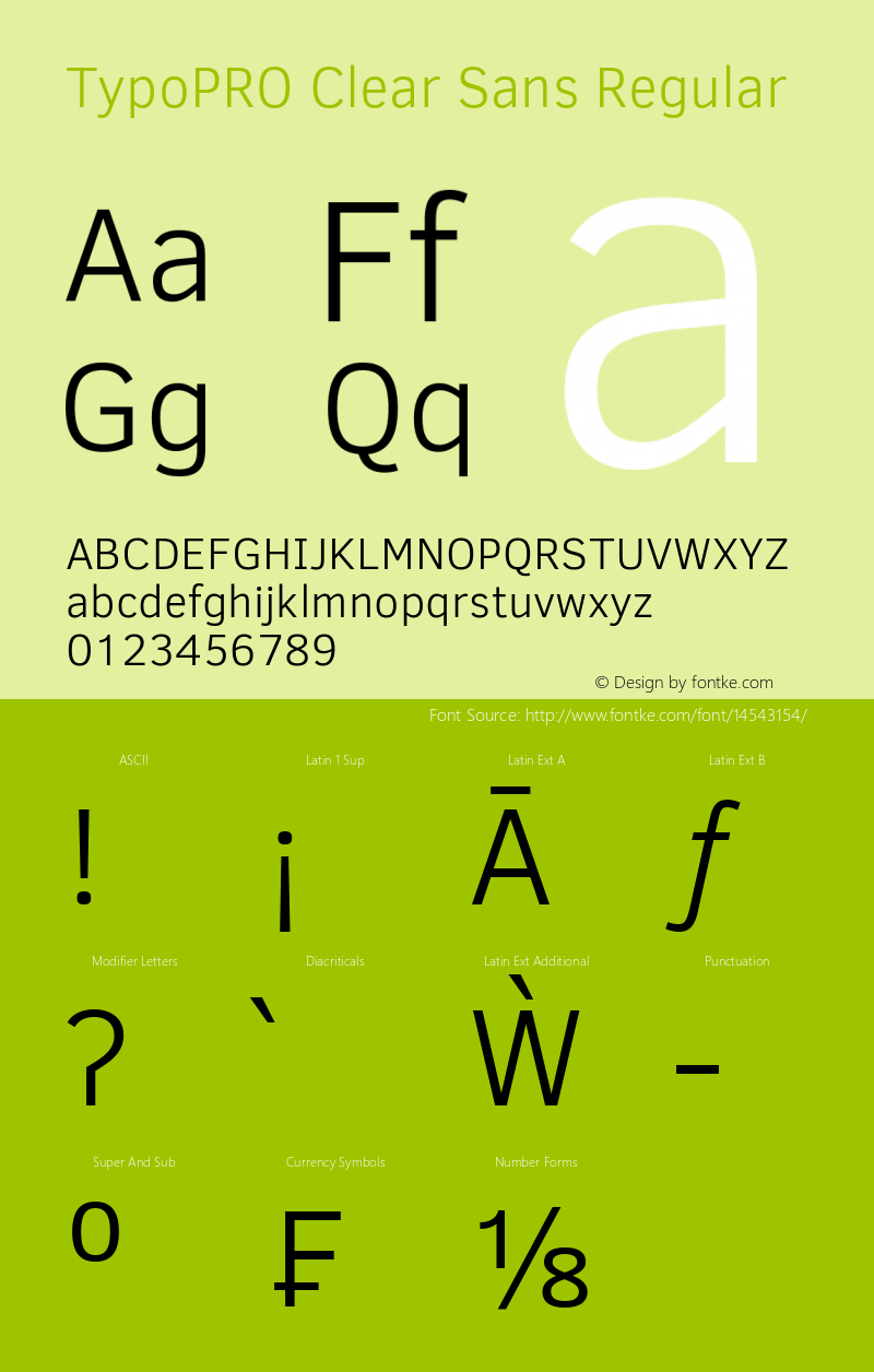 TypoPRO Clear Sans Regular Version 1.00图片样张