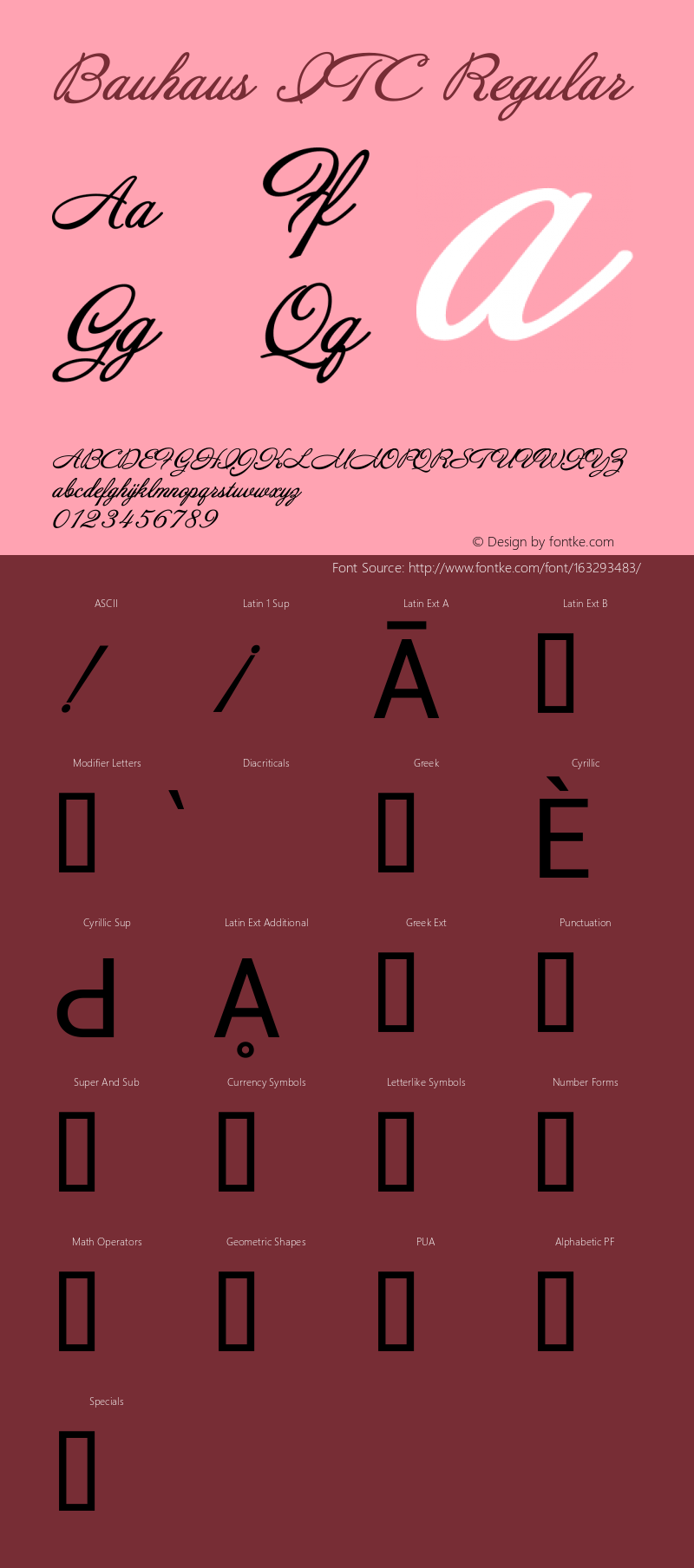 Bauhaus ITC Version 1.20图片样张