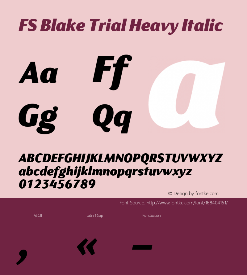 FSBlake-HeavyItalic Trial Version 1.000图片样张