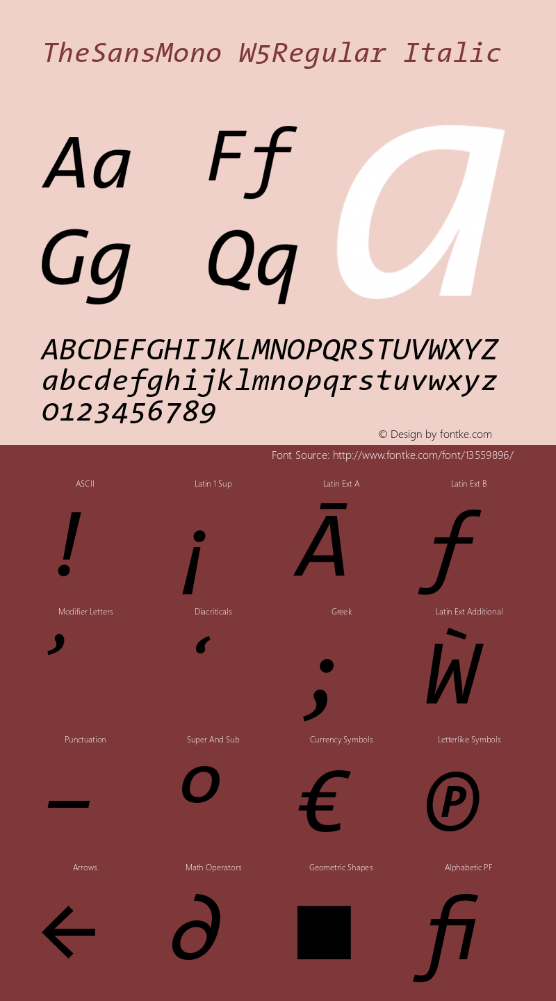 TheSansMono W5Regular Italic Version 3.009图片样张