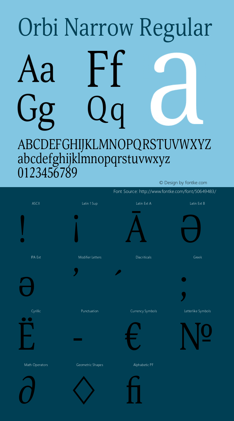 OrbiNarrow-Condensed Version 001.000;com.myfonts.paratype.orbi.narrow.wfkit2.3xML图片样张