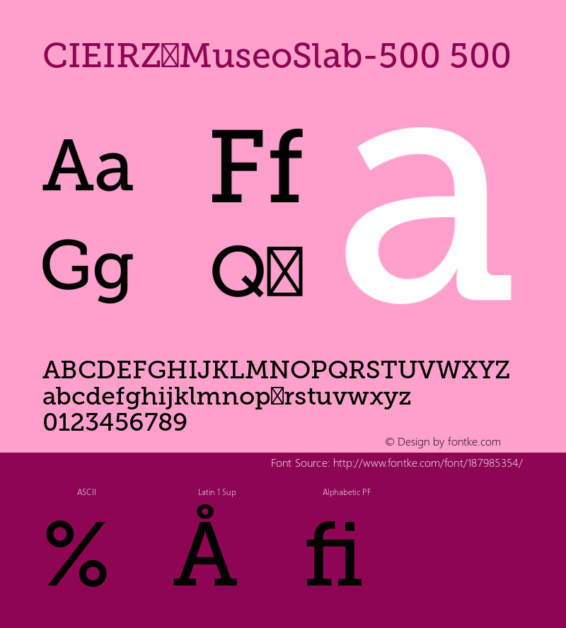 CIEIRZ+MuseoSlab-500 Version 1.0图片样张