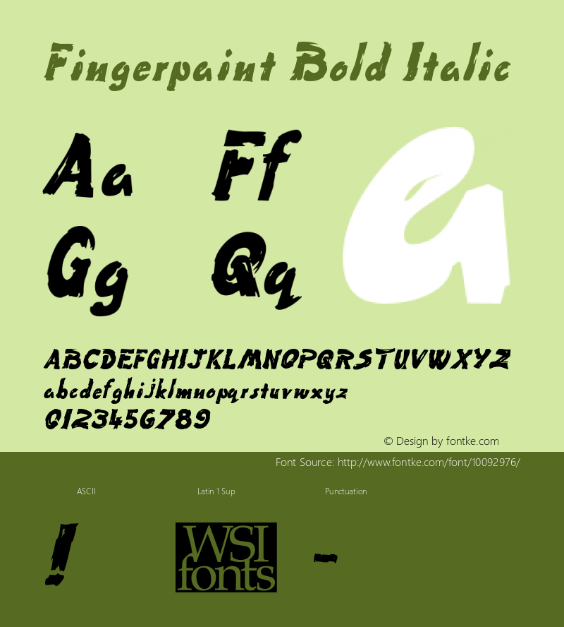 Fingerpaint Bold Italic The IMSI MasterFonts Collection, tm 1995, 1996 IMSI (International Microcomputer Software Inc.)图片样张