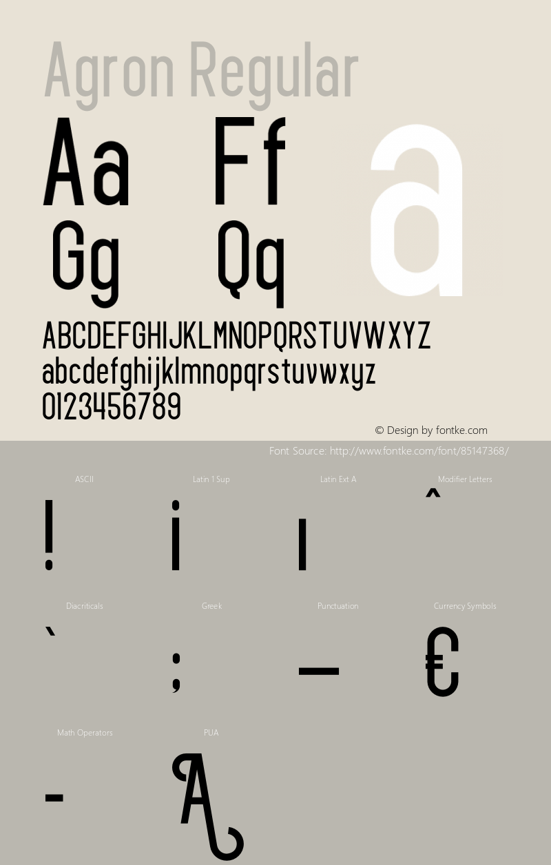 Agron Version 1.00;September 3, 2020;FontCreator 12.0.0.2546 64-bit图片样张