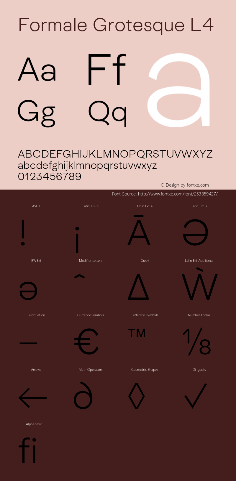 Formale Grotesque L4 Version 2.022;Glyphs 3.2 (3241)图片样张