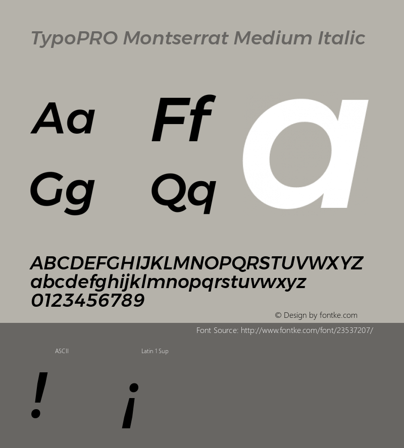 TypoPRO Montserrat Medium Italic Version 6.001图片样张