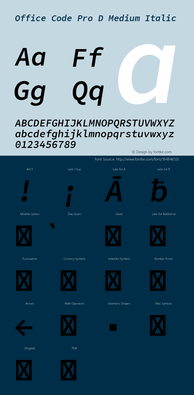 Office Code Pro D Medium Italic Version 1.004图片样张