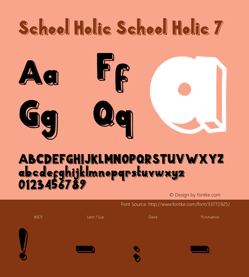 School Holic 7 School Holic 7 Version 1.00;July 13, 2019;FontCreator 11.5.0.2427 64-bit图片样张