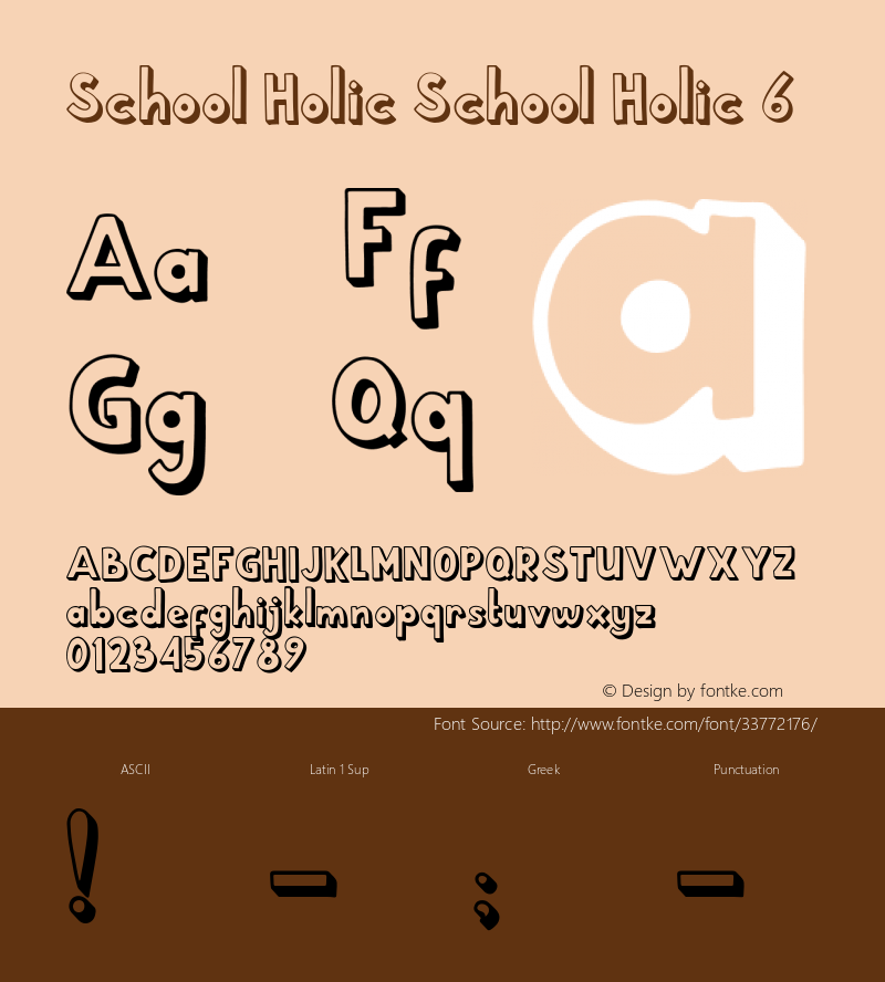 School Holic 6 School Holic 6 Version 1.00;July 13, 2019;FontCreator 11.5.0.2427 64-bit图片样张