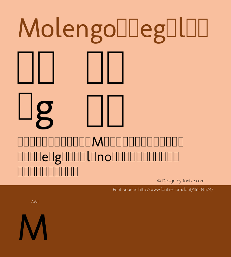 Molengo Regular Version 0.11; ttfautohint (v0.8) -G 32 -r 16 -x图片样张