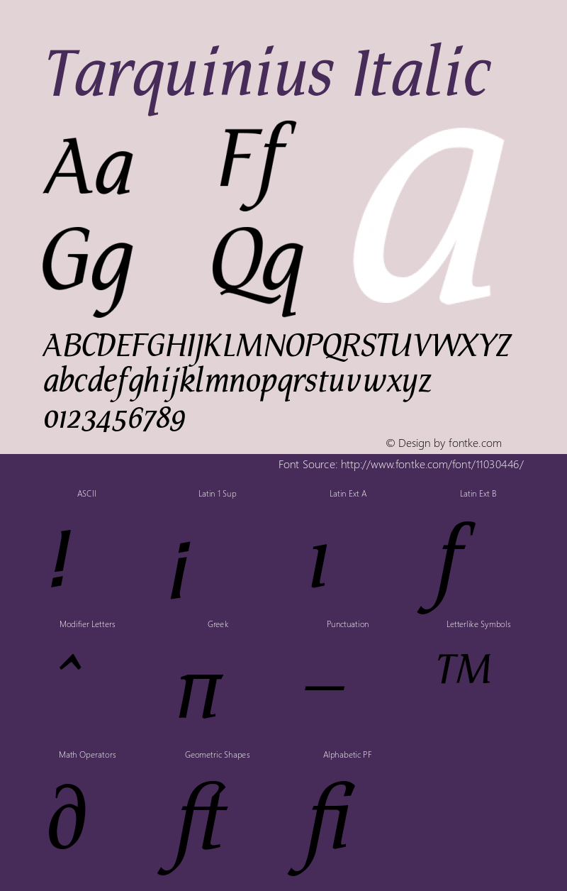 Tarquinius Italic Version 001.000图片样张