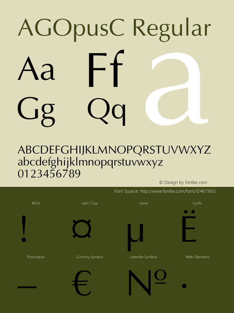 AGOpusC Regular OTF 1.0;PS 001.000;Core 116;AOCW 1.0 161图片样张