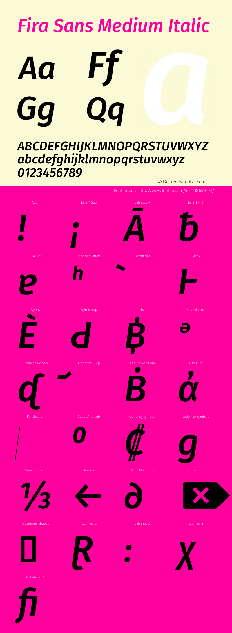 Fira Sans Medium Italic Version 4.203图片样张