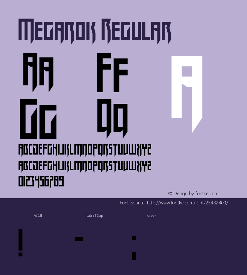 Megarok Version 1.00;March 30, 2018;FontCreator 11.5.0.2421 64-bit图片样张