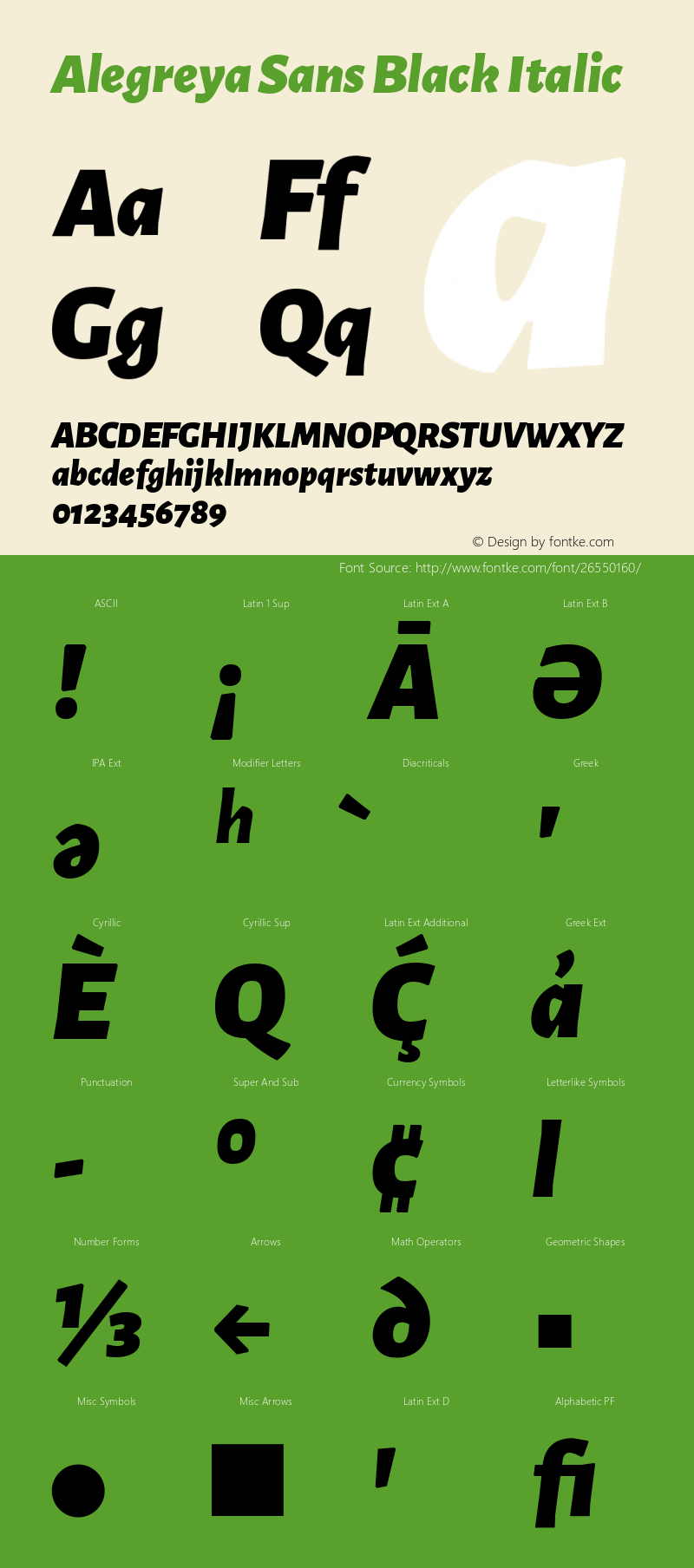 Alegreya Sans Black Italic Version 2.000图片样张