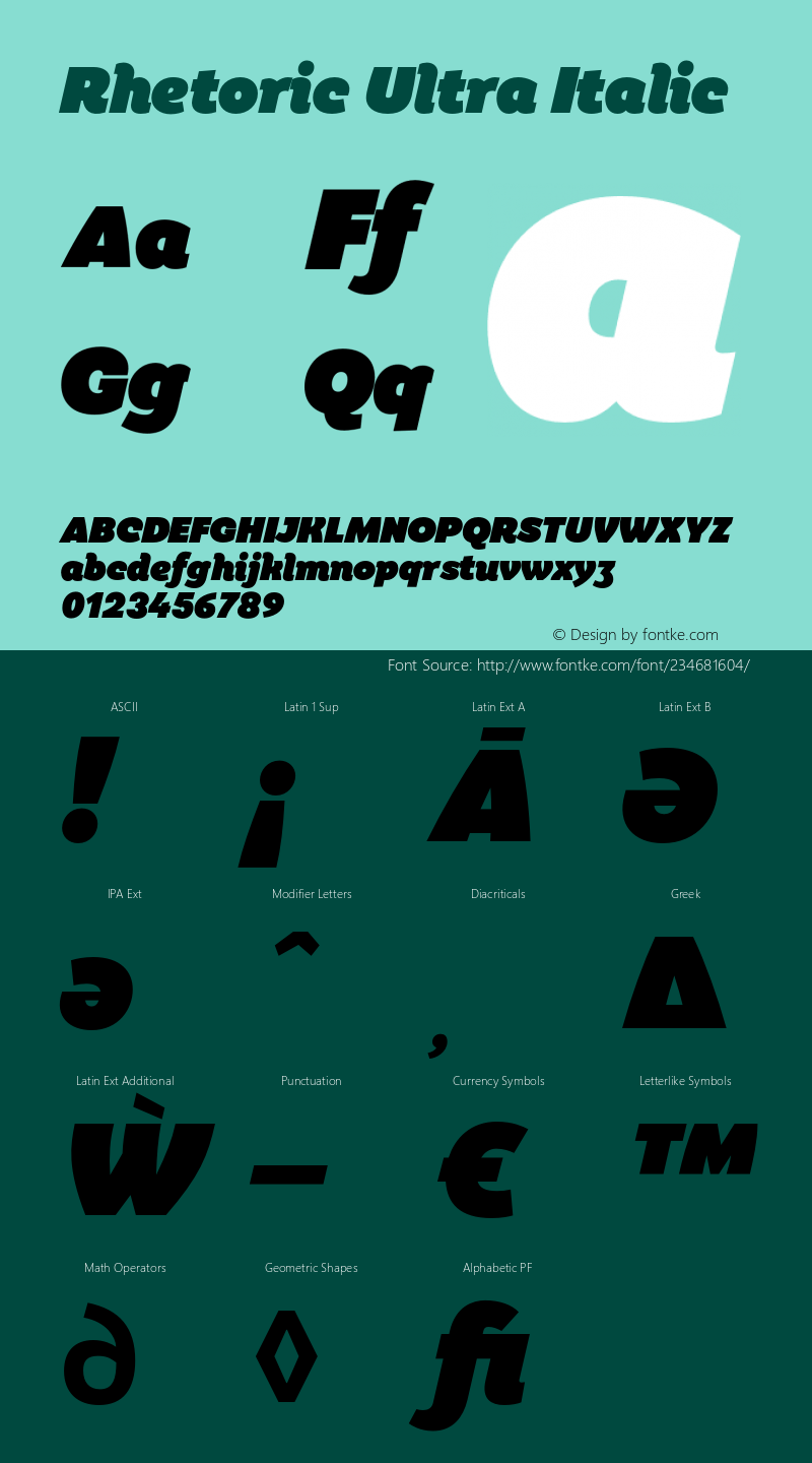 Rhetoric Ultra Italic Version 2.000;FEAKit 1.0图片样张