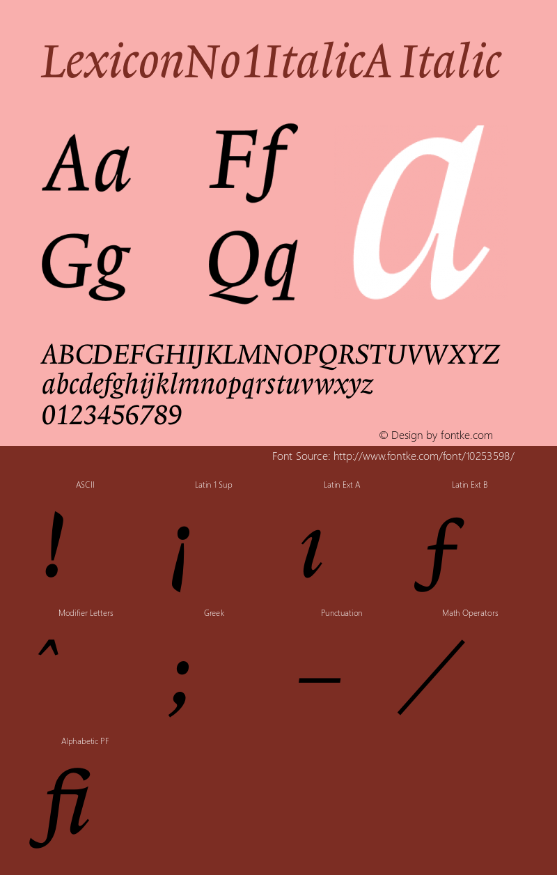 LexiconNo1ItalicA Italic 001.000图片样张