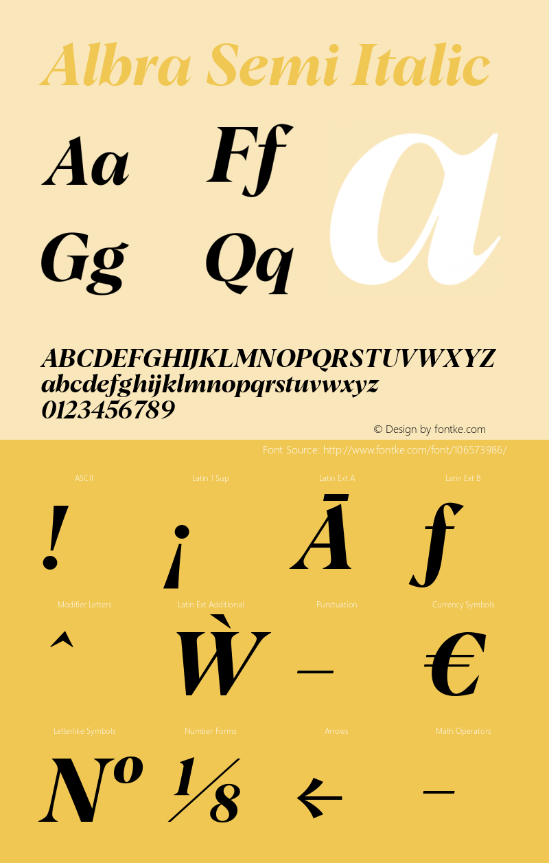 Albra Semi Italic 1.01 | web-TT图片样张