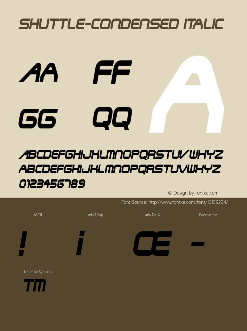 Shuttle-Condensed Italic 1.0/1995: 2.0/2001图片样张