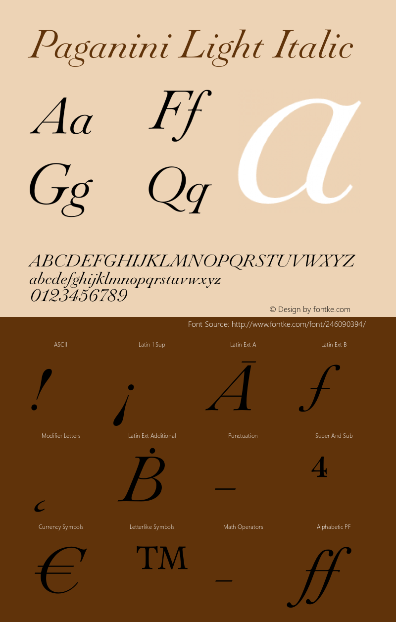 Paganini Light Italic Version 1.000图片样张